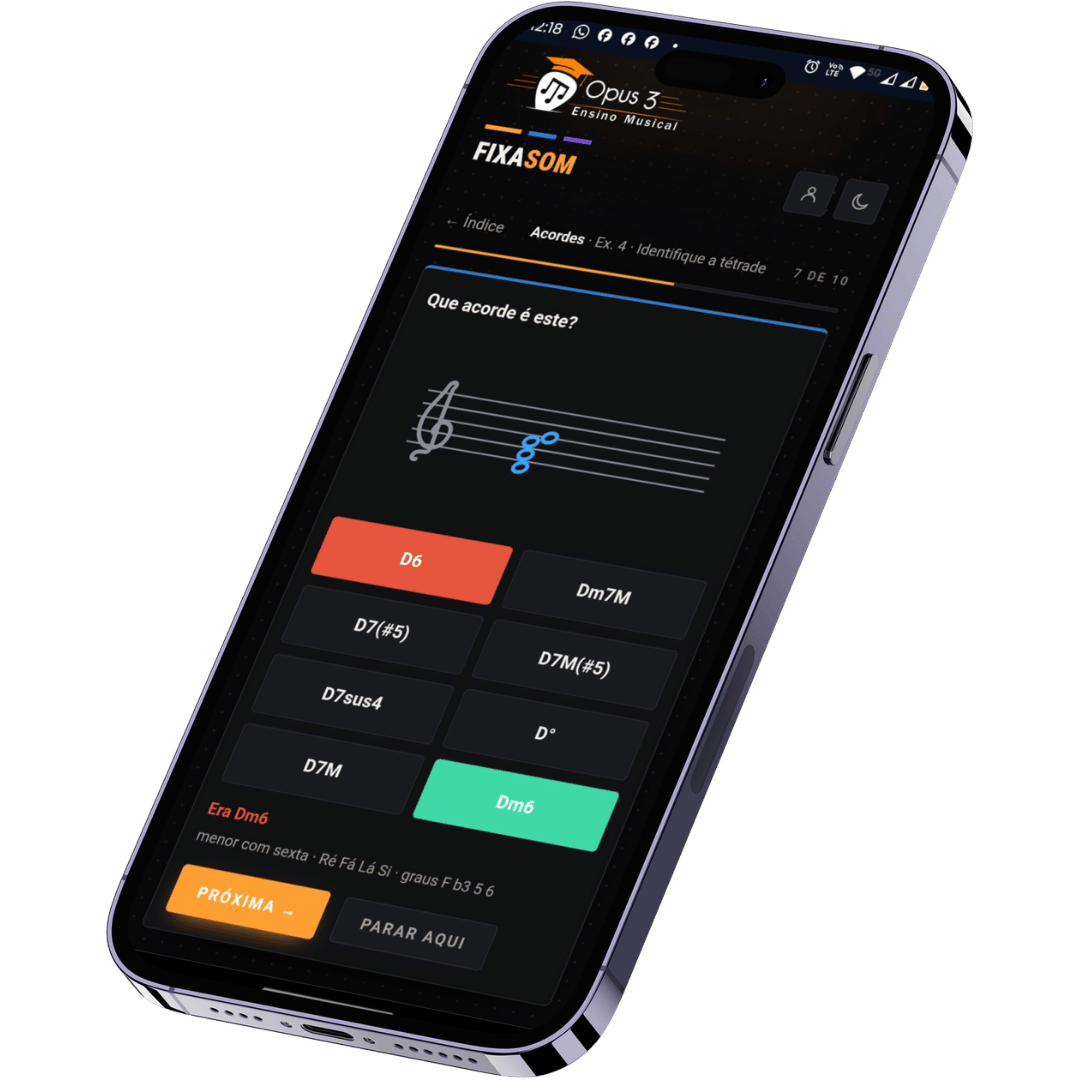 FixaSom, app de exercícios